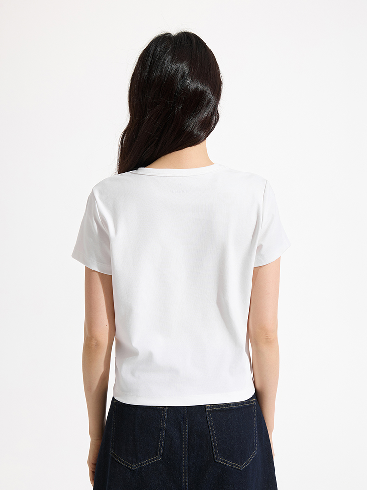 白Tシャツ なめらか素肌 ベーシック半袖シャツ