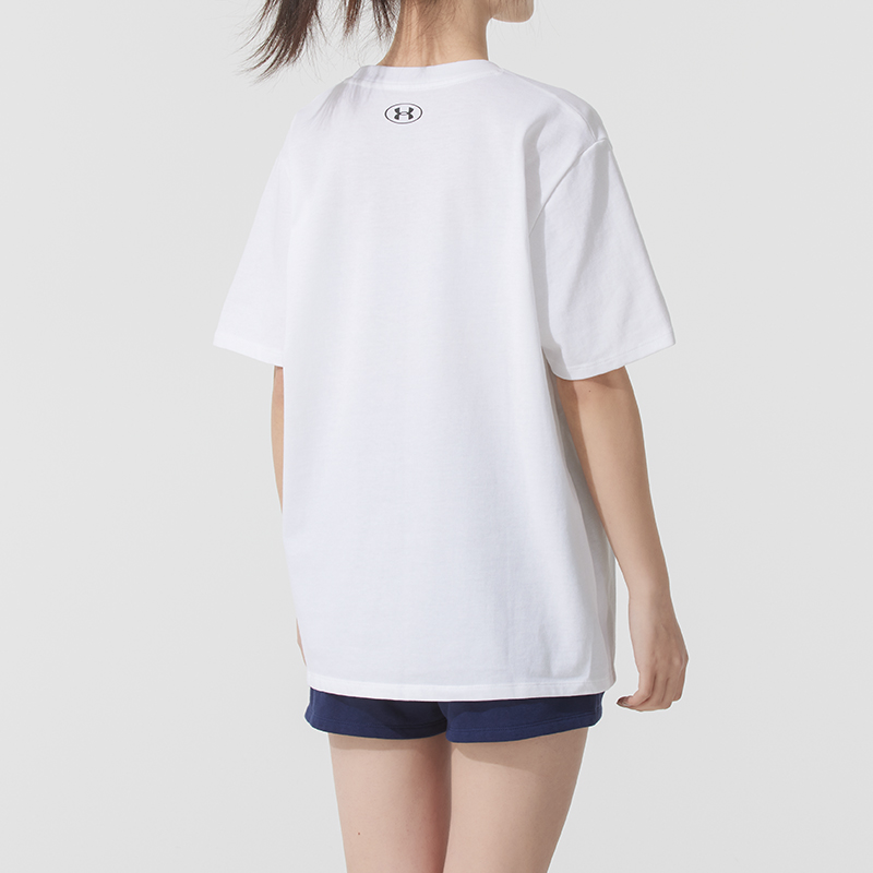 白Tシャツ レディース 三連牛モチーフゆったり半袖シャツ
