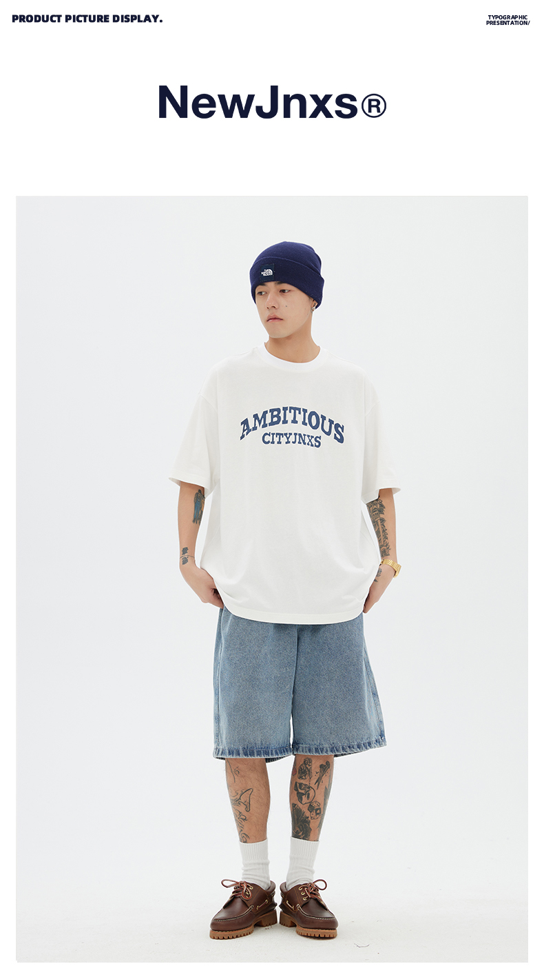 白Tシャツ メンズ ロゴ入りゆったり半袖