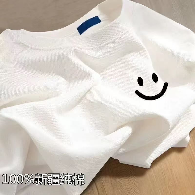 白Tシャツ お菓子柄入り シンプル半袖カットソー