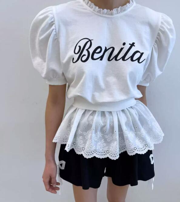 白Tシャツ レディース 半袖 白 レース重ね着風トップス