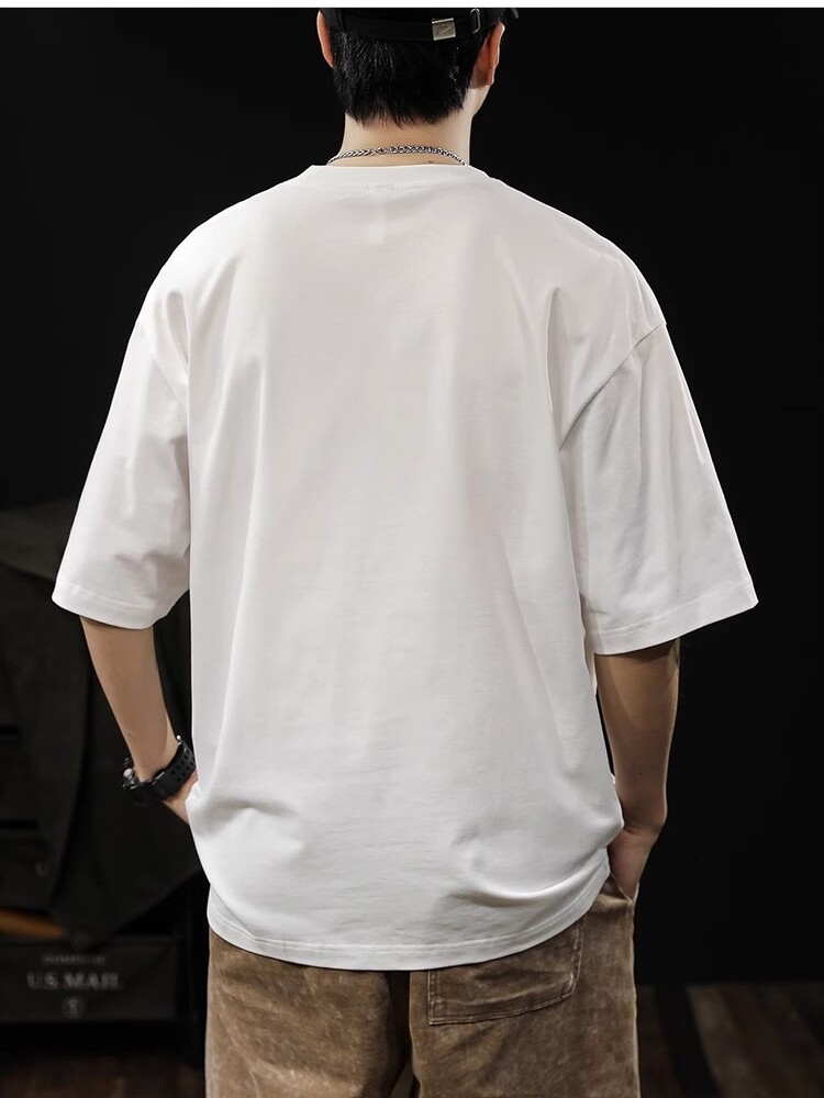 白Tシャツ メンズ 鯨マーク ゆったり半袖カットソー