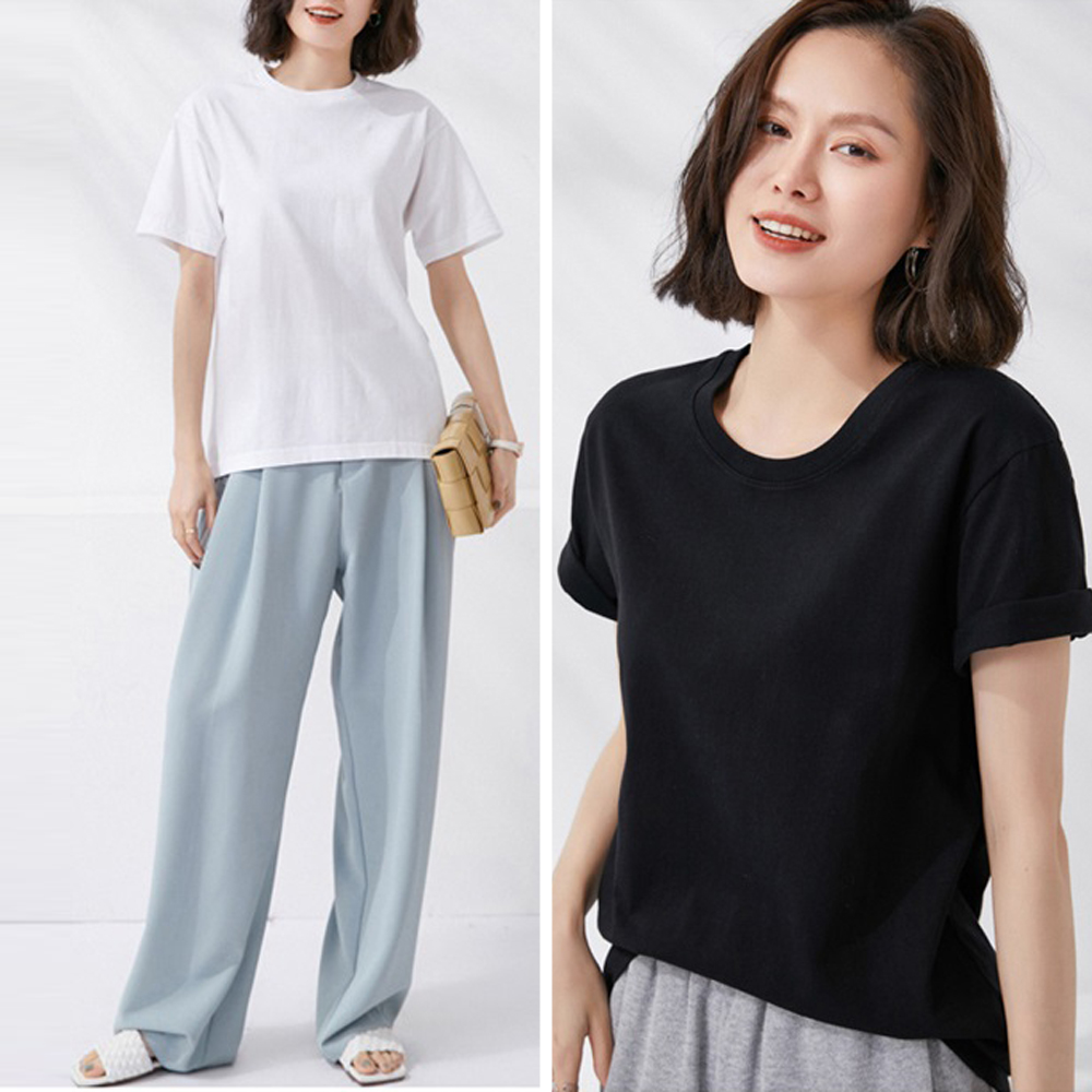 白Tシャツ レディース半袖無地ティーシャツゆったり体型カバー12色