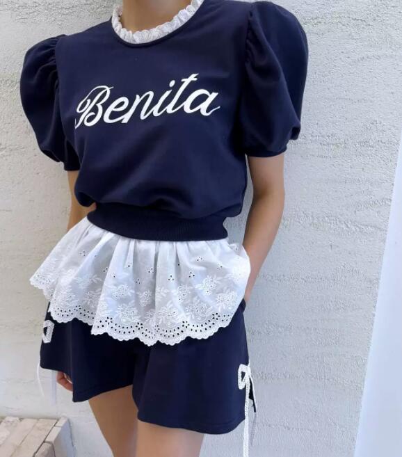 白Tシャツ レディース 半袖 白 レース重ね着風トップス