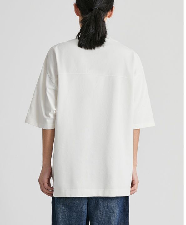 白Tシャツ メンズ 切り替えデザイン ゆったり半袖