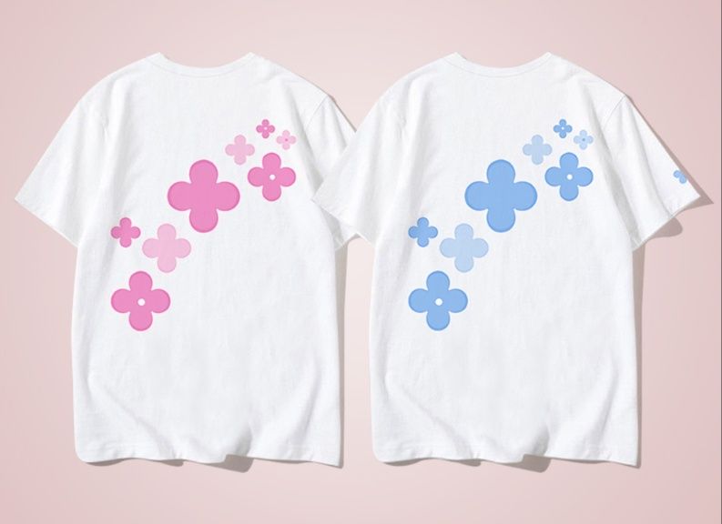 白Tシャツ レディース うさぎモチーフ花柄デザインTシャツ
