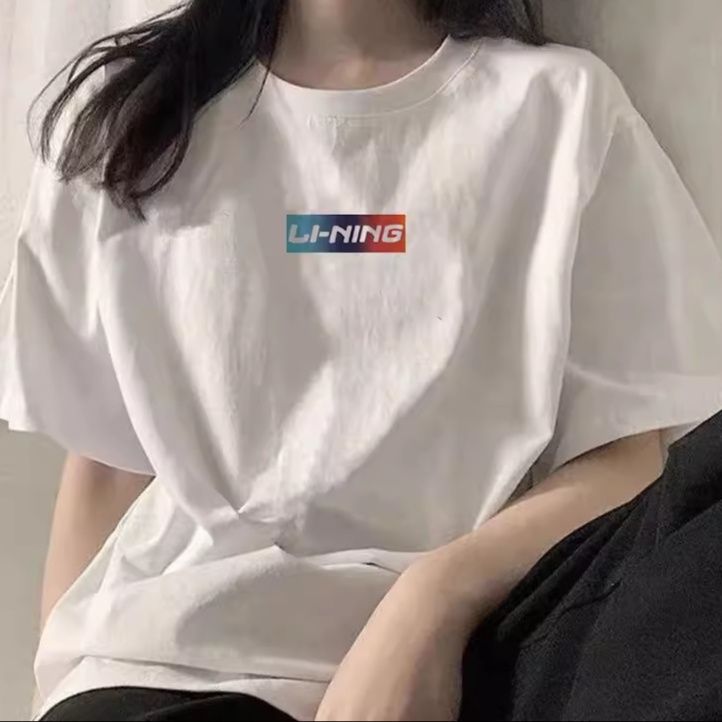 白Tシャツ レディース カラフル迷路プリント