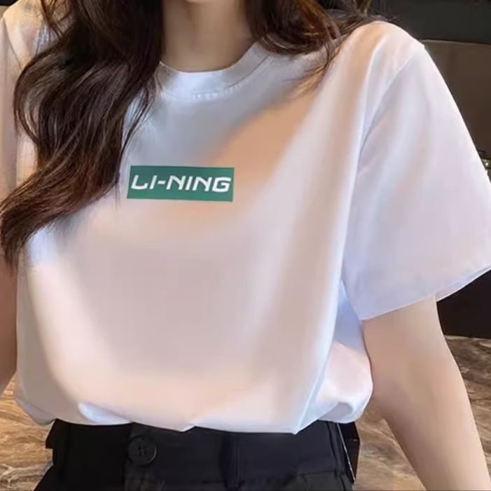 白Tシャツ レディース カラフル迷路プリント