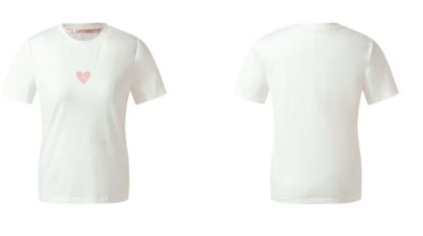 白Tシャツ レディース ハートワンポイント