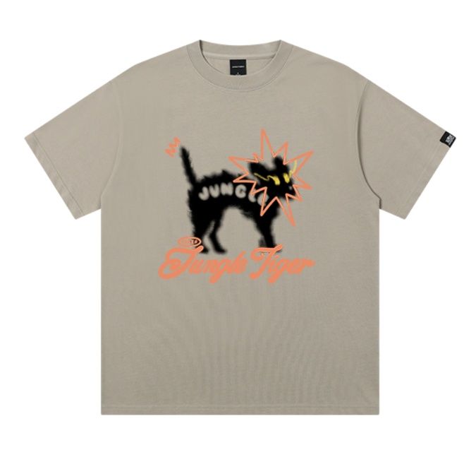 白Tシャツ メンズ 遊び心溢れる猫グラフィック半袖