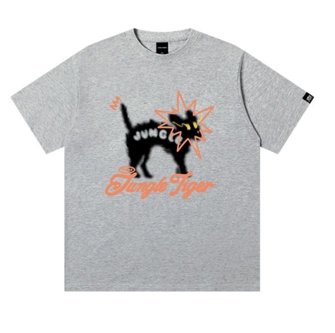 白Tシャツ メンズ 遊び心溢れる猫グラフィック半袖
