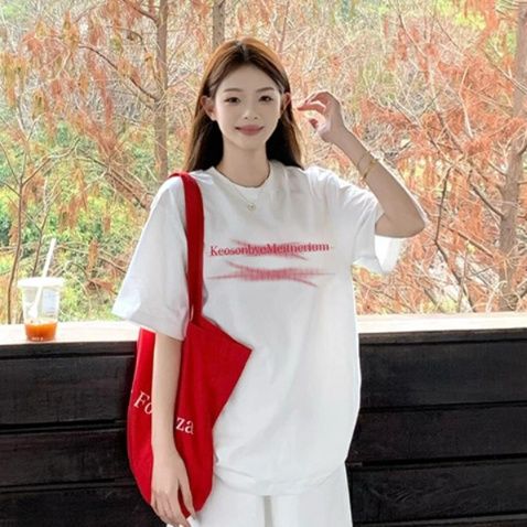 白Tシャツ レディース ゆったりシルエット 半袖シャツ