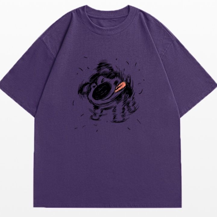 白Tシャツ メンズ 筆跡アート 渦巻きデザイン半袖