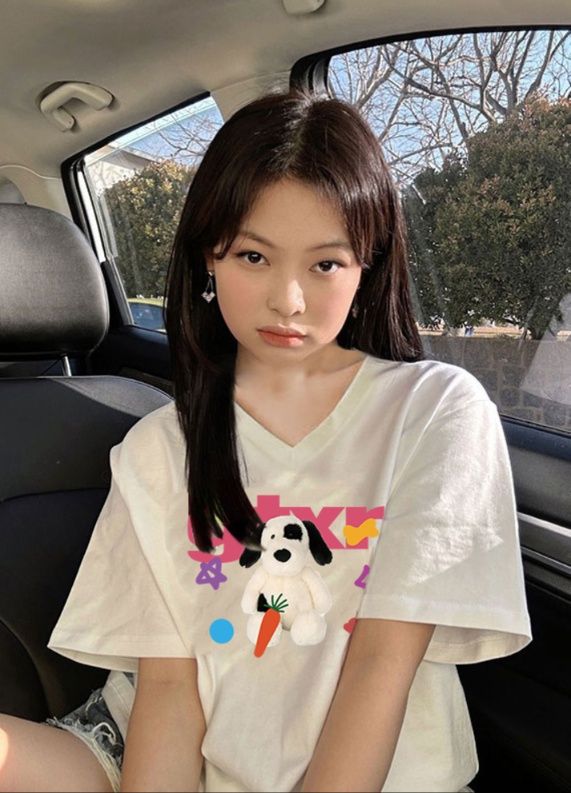 白Tシャツ レディース ゆるかわいぬプリント半袖シャツ