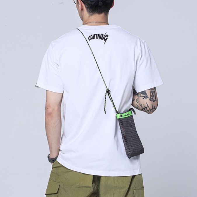 白Tシャツ メンズ ライトニングベア グラフィック半袖