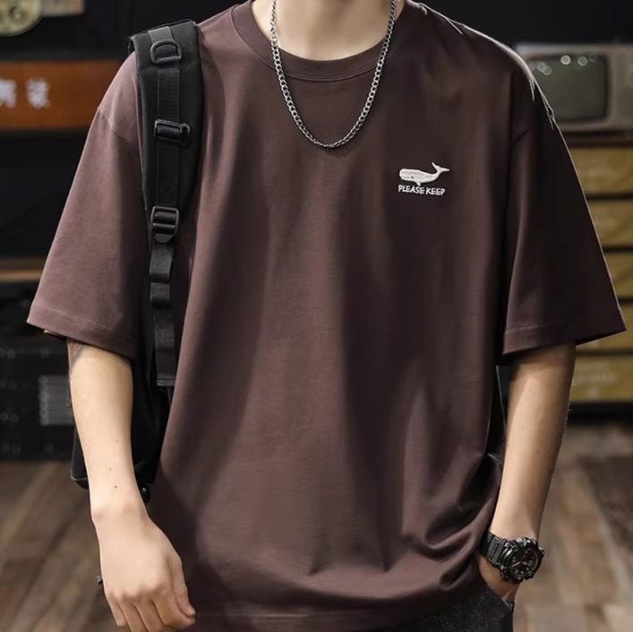 白Tシャツ メンズ 鯨マーク ゆったり半袖カットソー