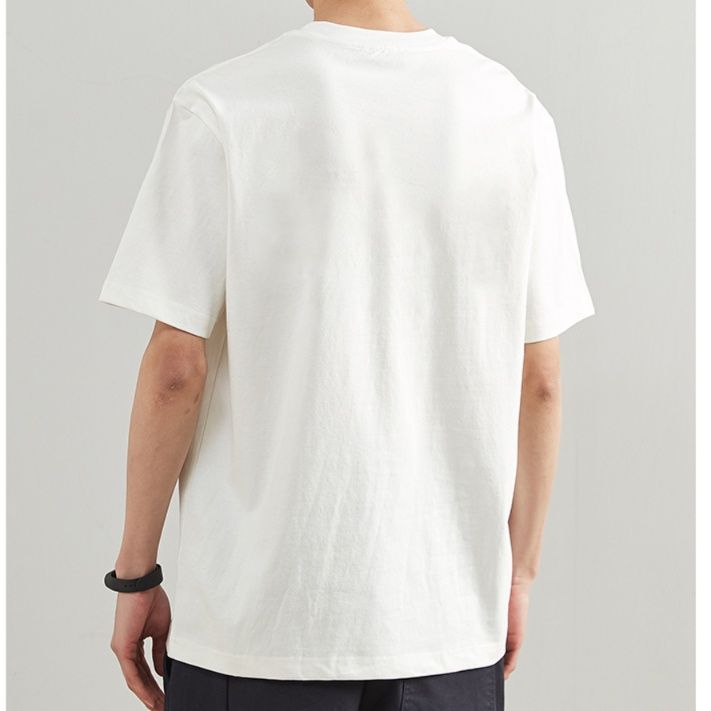 白Tシャツ メンズ 夕焼けポイント 余裕シルエット半袖