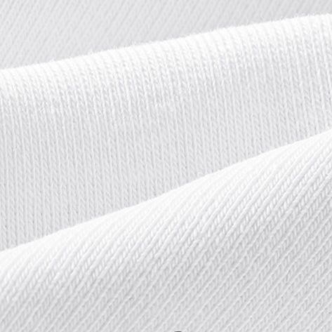 白Tシャツ リブ編み角型ネック半袖カットソー
