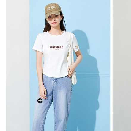 白Tシャツ シンプル収腰ロゴ入り半袖Tシャツ