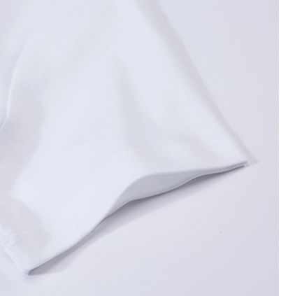 白Tシャツ モダンロゴプリント丸首半袖Tシャツ