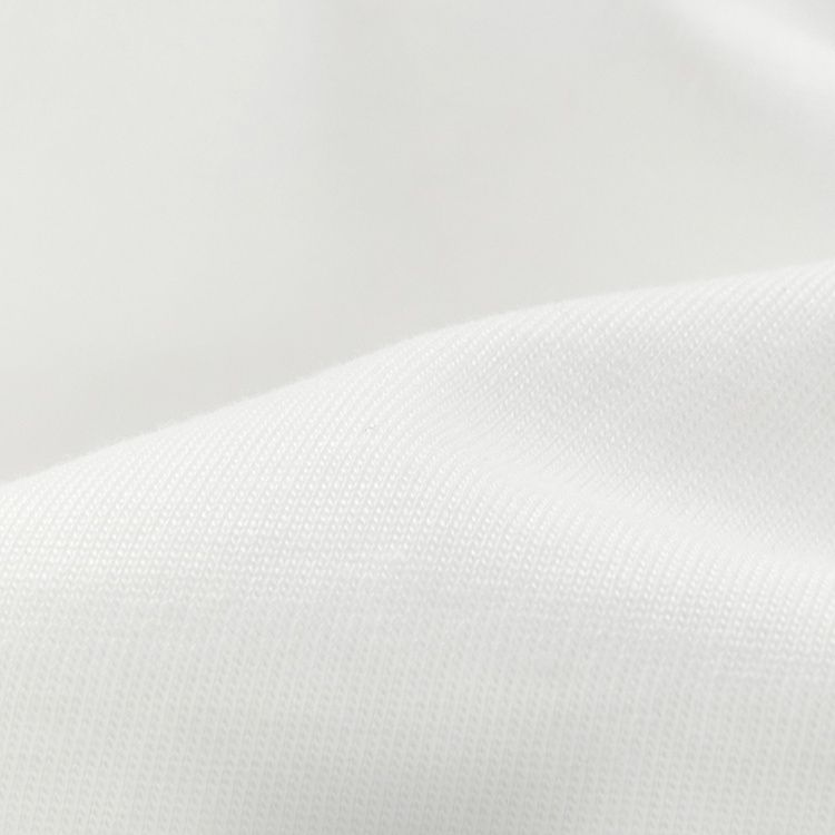 白Tシャツ 虹色ステッチ装飾クルーネック半袖