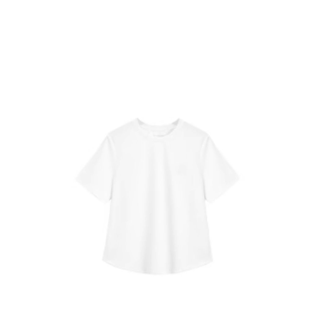 白Tシャツ シンプル美ライン クルーネックカットソー