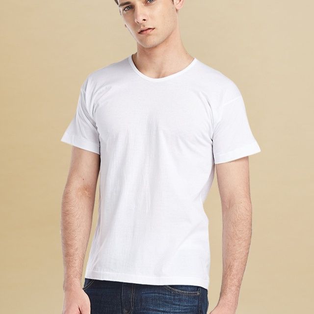 白Tシャツ すっきり丸首 上質コットン半袖