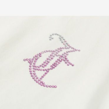 白Tシャツ ワンポイント刺繍ドロップショルダーティー