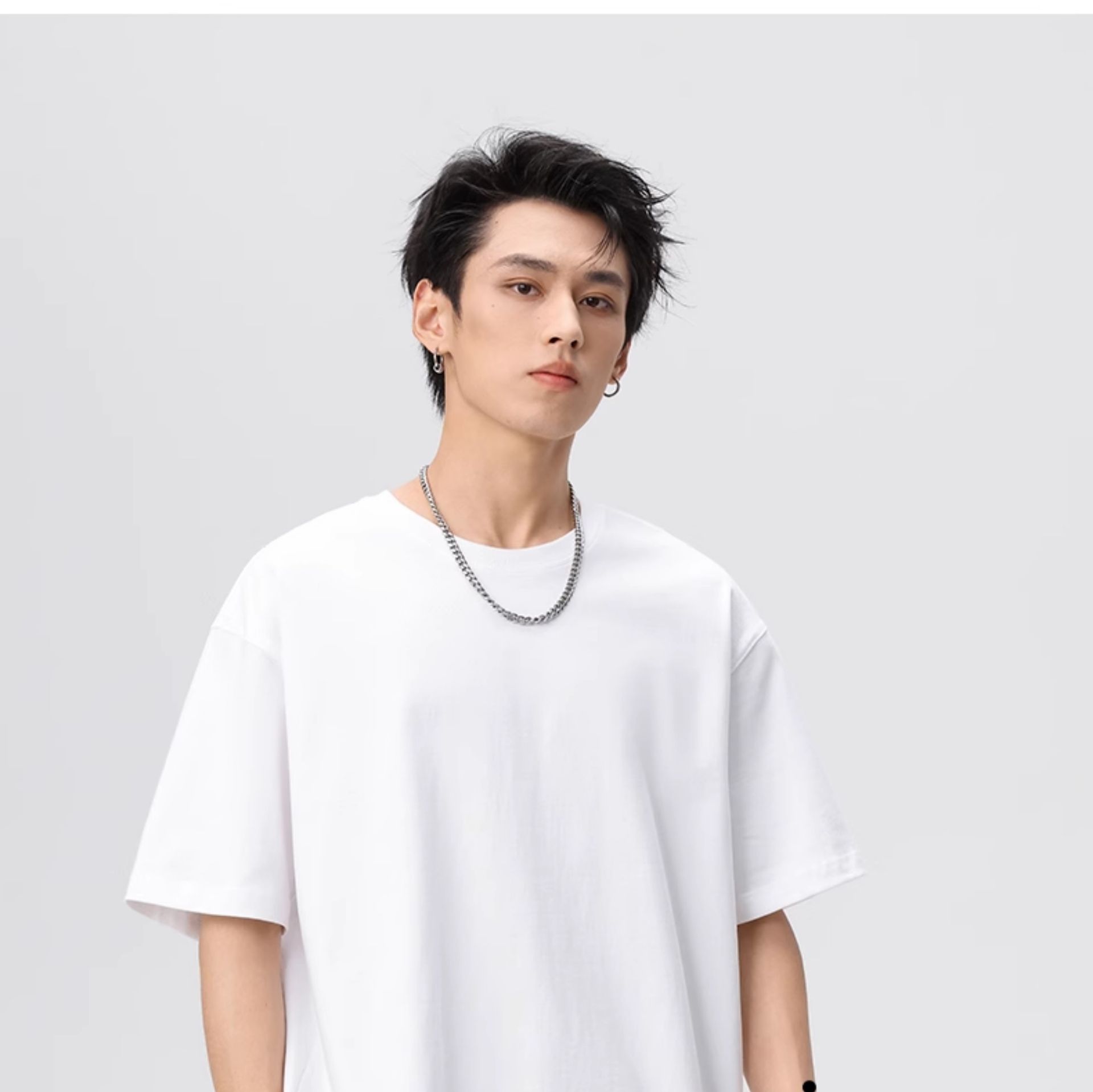 白Tシャツ ゆったりシルエット 半袖ティーシャツ