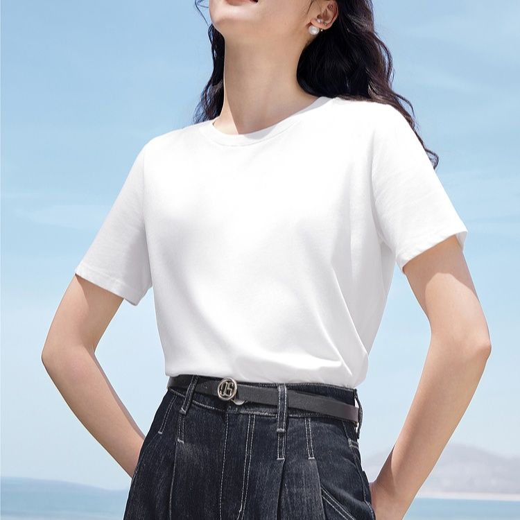 白Tシャツ ひんやり冷感 サマーコットン
