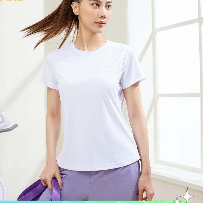 白Tシャツ 速乾機能付きシンプル半袖カットソー
