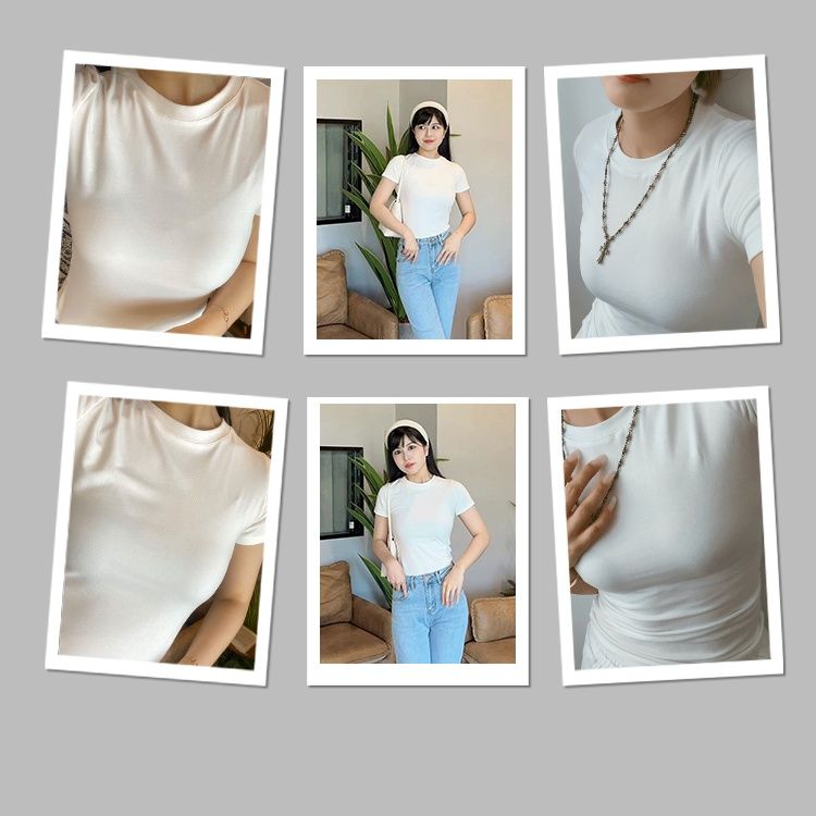 白Tシャツ なめらか美姿勢フィット半袖シャツ