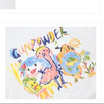 白Tシャツ 手描き風アート 半袖カットソー