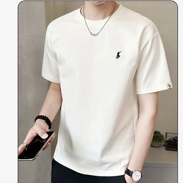 白Tシャツ 上質素材ワンポイント刺繍半袖