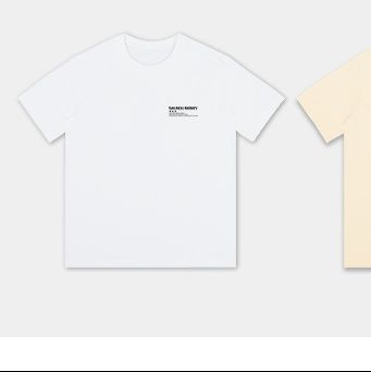 白Tシャツ シンプル胸元ロゴ入り半袖カットソー