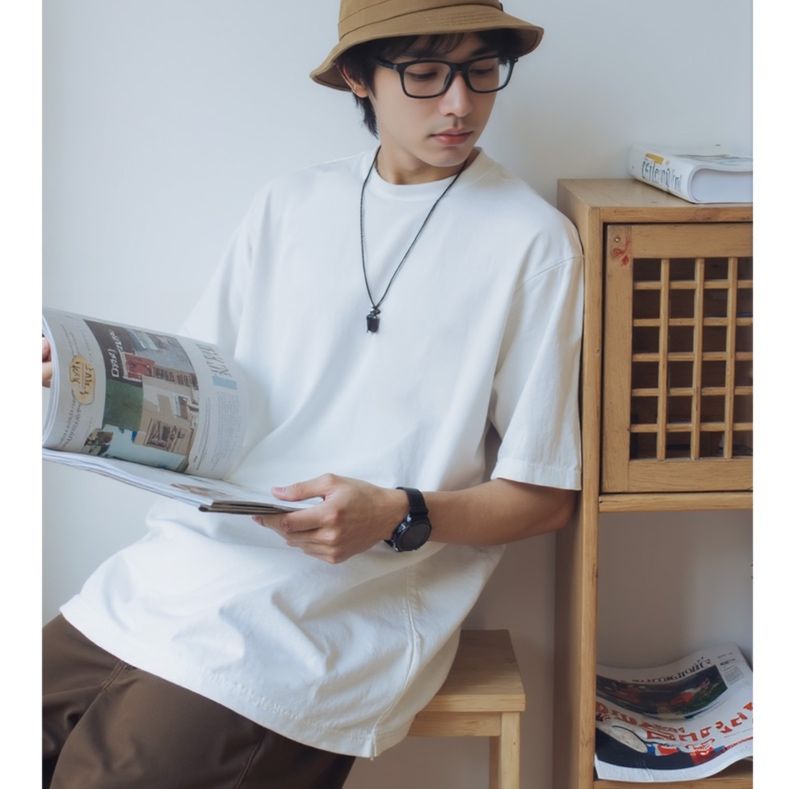 白Tシャツ 厚手純綿快適クルーネック