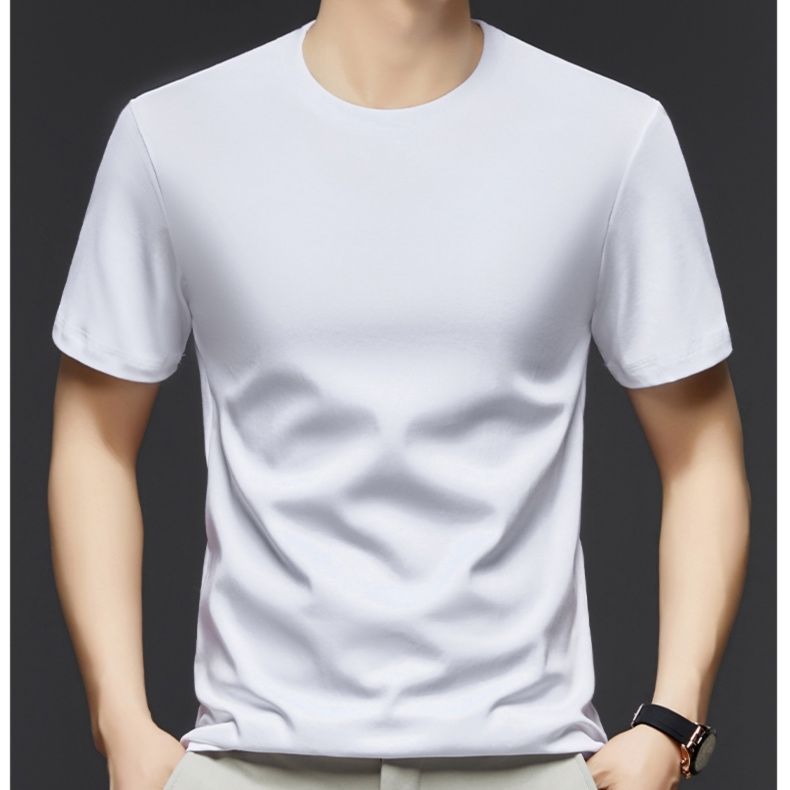 白Tシャツ シンプル上質クルーネックカットソー