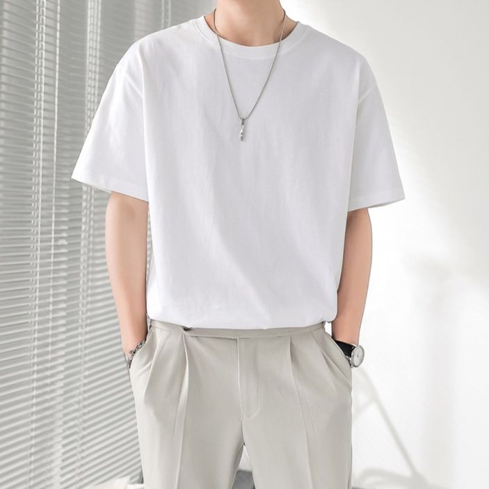 白Tシャツ 洗練シンプル半袖カットソー