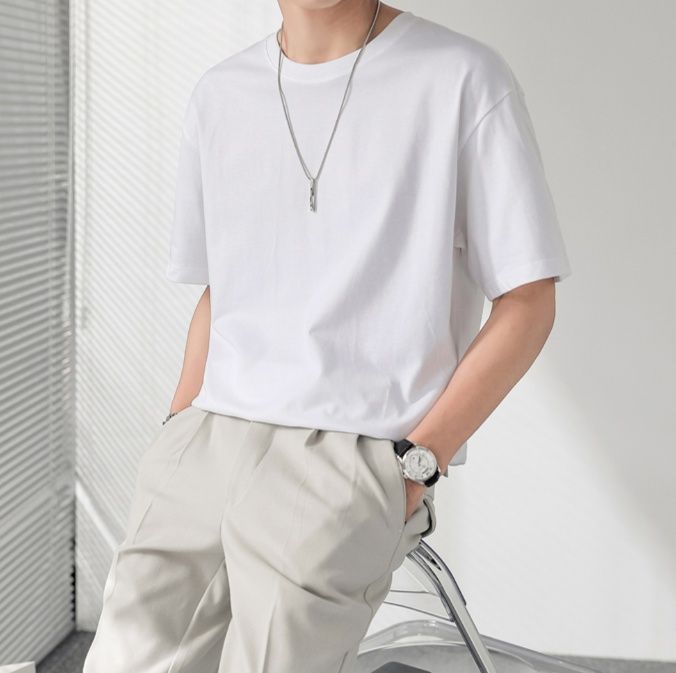 白Tシャツ 洗練シンプル半袖カットソー