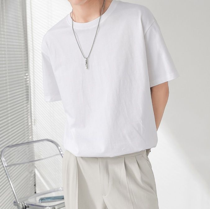 白Tシャツ 洗練シンプル半袖カットソー
