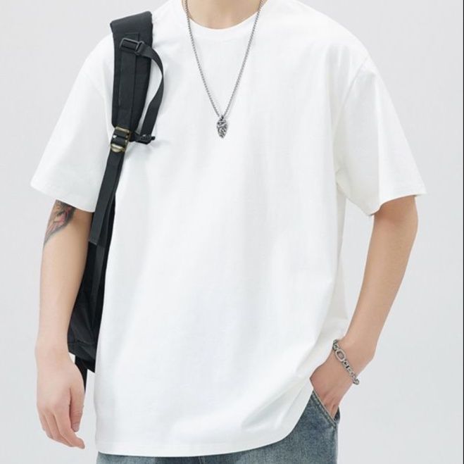 白Tシャツ ゆとりシルエット クルーネック半袖