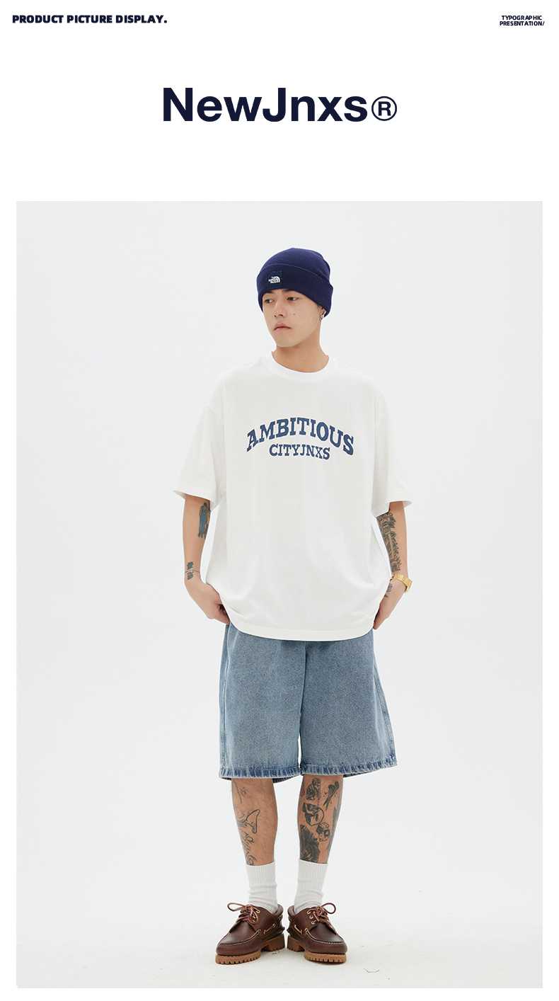 白Tシャツ メンズ ロゴ入りゆったり半袖