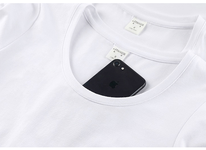 白Tシャツ なめらか素肌 ウェーブネック半袖