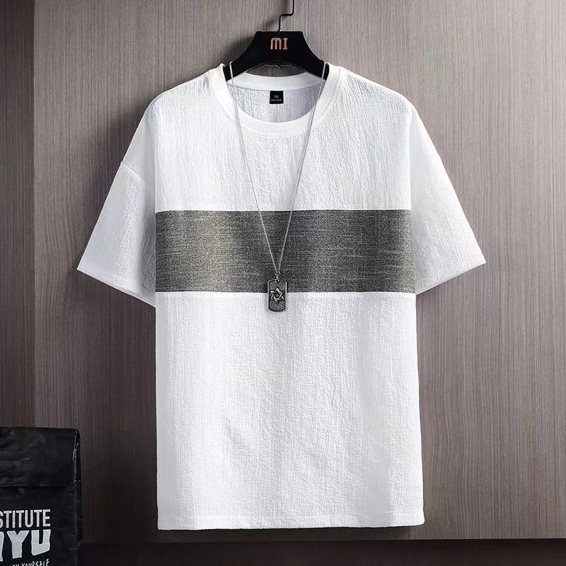 白Tシャツ 凹凸織り上質シンプル半袖