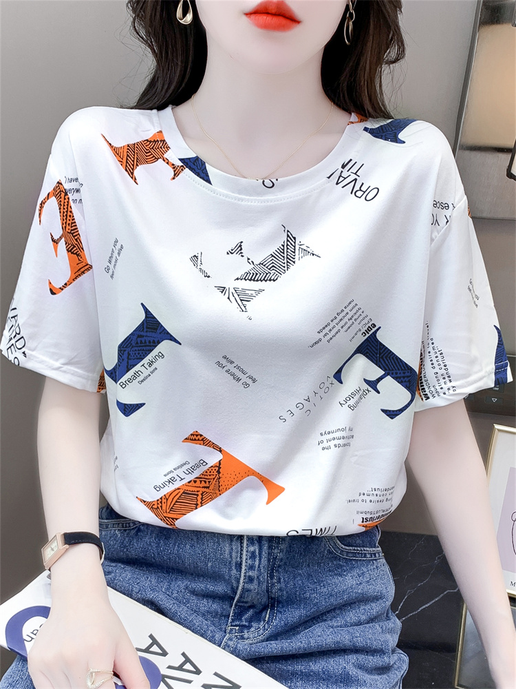 白Tシャツ 海の仲間たち プリント半袖Tシャツ