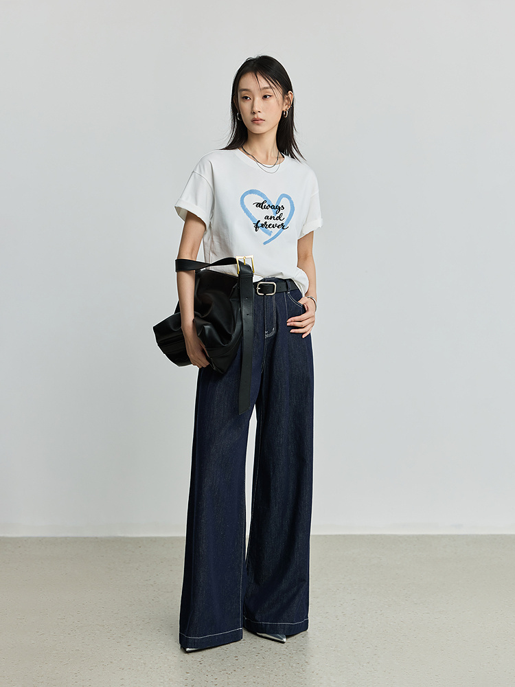 白Tシャツ 永遠の愛 ハートメッセージTシャツ