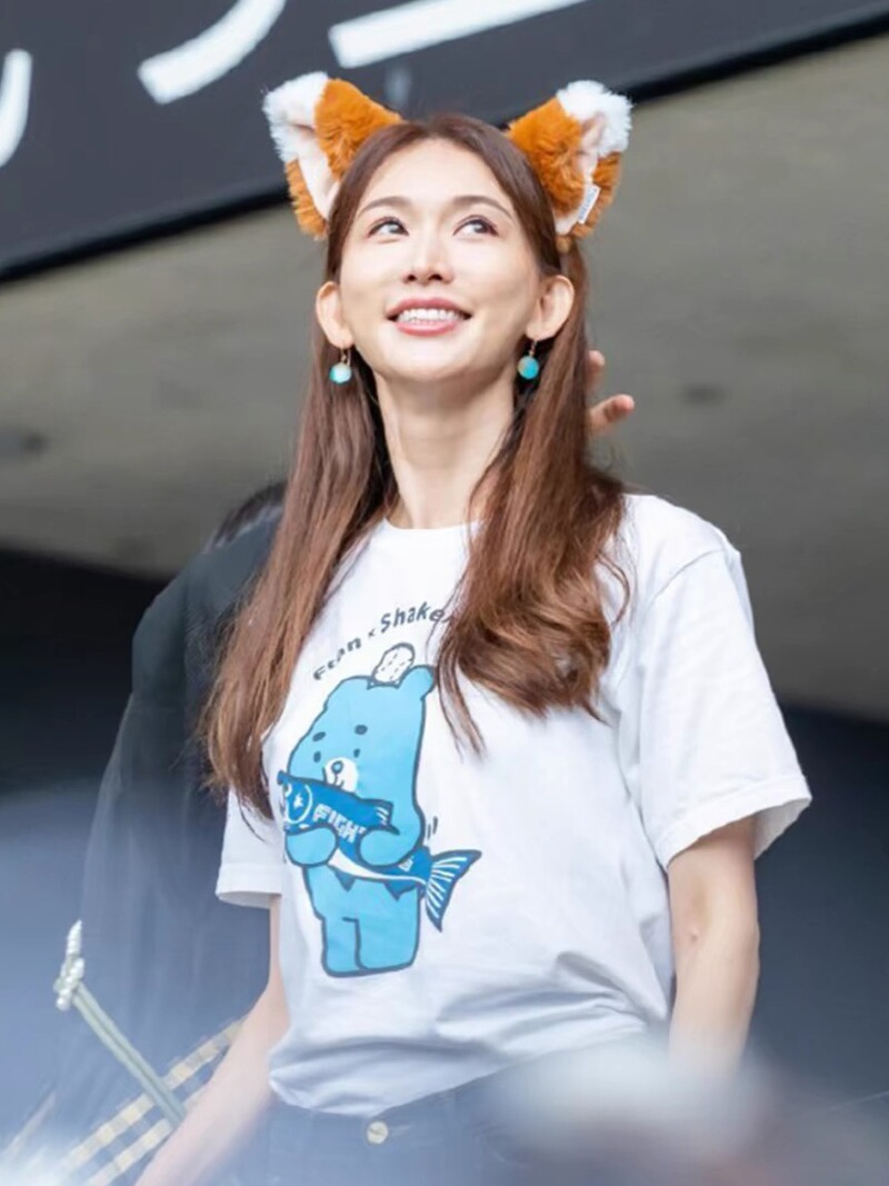 白Tシャツ レディース くまさん野球ファンティー