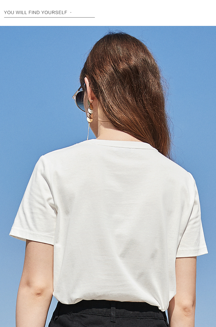 白Tシャツ 手描き風アート 半袖カットソー