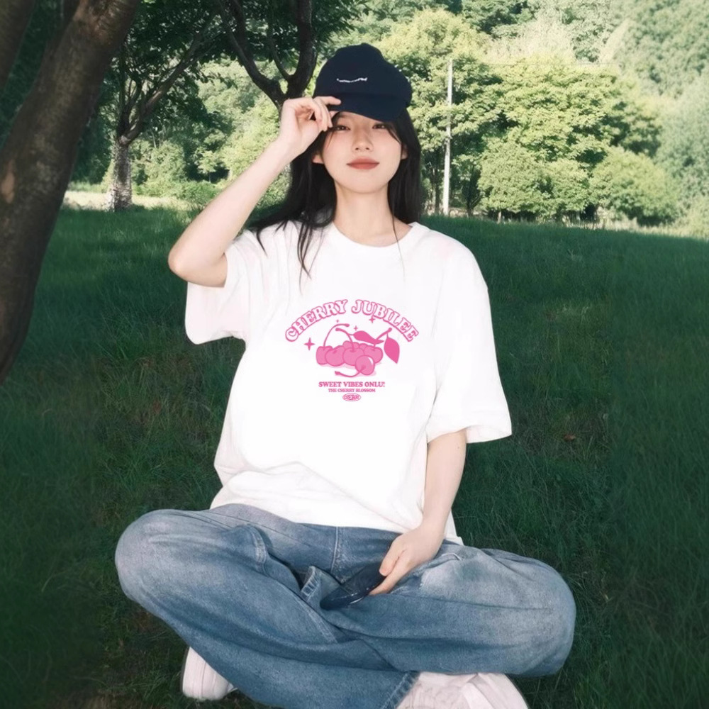 白Tシャツ レディース ゆったりレタープリント半袖Ｔシャツ