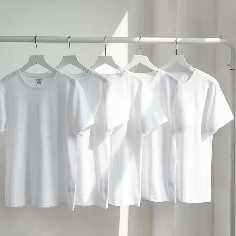 白Tシャツ ゆったり半袖シンプル無地カットソー
